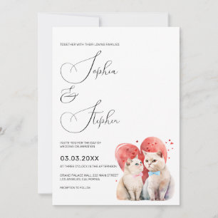 Convite Minimalismo com o Casamento de Gatos