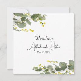 Convite Minimalismo de flores de mimosa