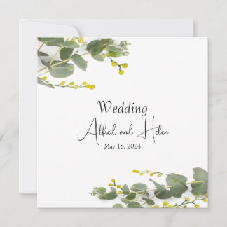 Convite Minimalismo de flores de mimosa