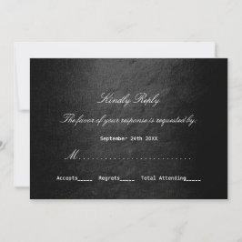 Convite Minimalismo de RSVP Personalizado do Glam Vip Blac