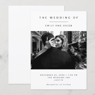 Convite Minimalismo elegante Casamento de Fotografias a