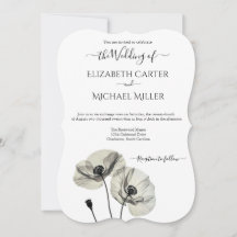 Minimalismo Elegante Simples Poppies Pretos e Bran