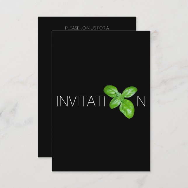 Convite Minimalismo Partido do Janto Comida Italiano (Frente/Verso)