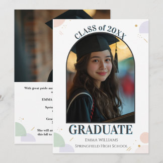 Convite  Minimalist Arch Photo Graduation Announcement 
