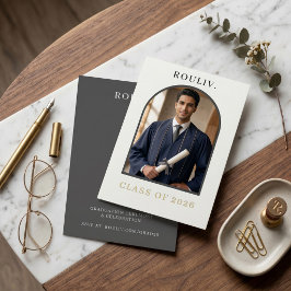 Convite Minimalist Arch Photo Graduation Invite | ROULIV
