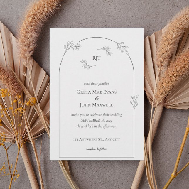 Convite Minimalist Arch Wedding Invitation (Criador carregado)