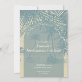 Convite Minimalist Beach Bachelorette Invitation Itinerary