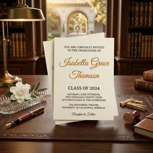 Convite Minimalist Black Serif Typography Class of 2026 (Minimalist Black Serif Typography Class of 2026 Invitation)