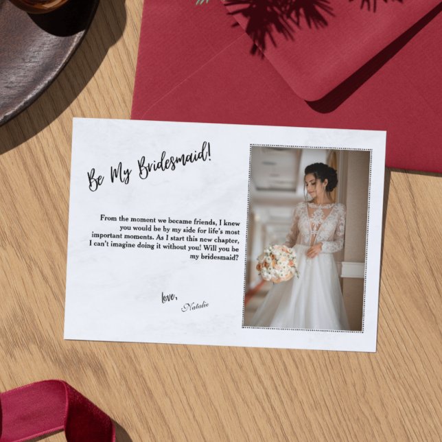 Convite Minimalist Black & White Bridesmaid Proposal Card (Minimalist Black & White Bridesmaid Proposal Card)