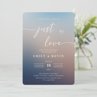 Convite Minimalist Blurred Gradient Script Elegant Wedding