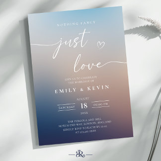 Convite Minimalist Blurred Gradient Script Elegant Wedding