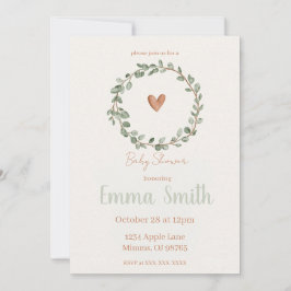 Convite Minimalist Botanical Baby Shower Invitation