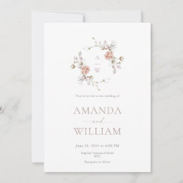 Convite Minimalist Botanical Monogram Invitation