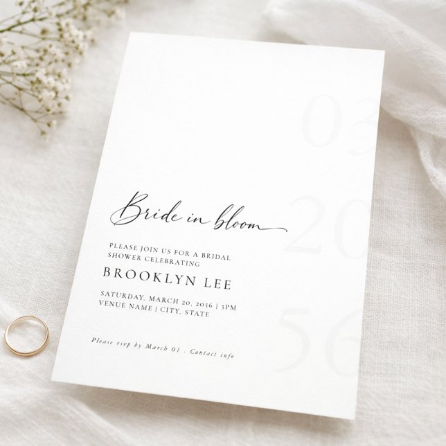 Convite Minimalist Bride In Bloom bridal Shower Invitation (Criador carregado)