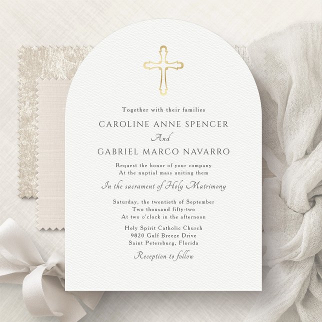 Convite Minimalist Catholic Mass Wedding (Criador carregado)