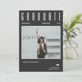 Convite Minimalist class of 2026 Photo Graduation 