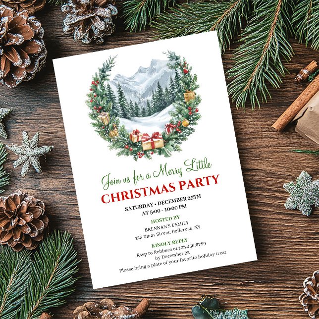 Convite Minimalist Cozy Holiday Scene Editable Invitation (Minimalist Cozy Holiday Scene Editable Invitation)