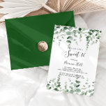Convite Minimalist Eucalyptus Sweet 16 Birthday Party<br><div class="desc">This minimalist eucalyptus sweet 16 birthday party invitation is perfect for a modern birthday. The design features watercolor hand-drawn elegant botanical eucalyptus branches and leaves.</div>