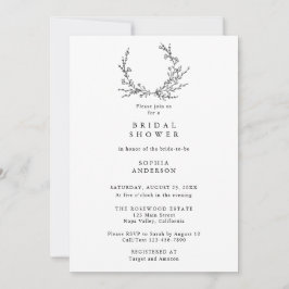 Convite Minimalist Floral Line Art Bridal Shower