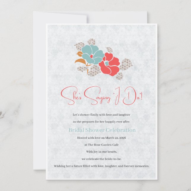 Convite Minimalist Floral Monogram (Frente)