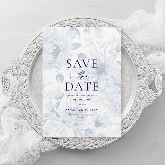 Convite Minimalist Floral Save the Date (Criador carregado)