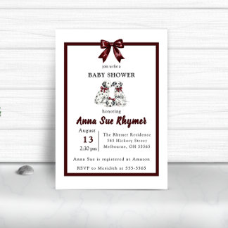 Convite Minimalist Gender Neutral Chic Dalmation Invite