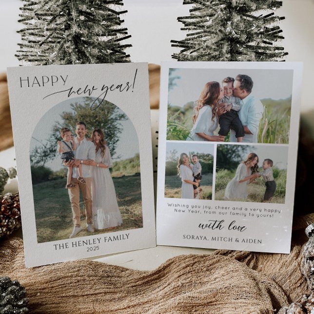 Convite Minimalist Happy New Year Holiday Card (Criador carregado)