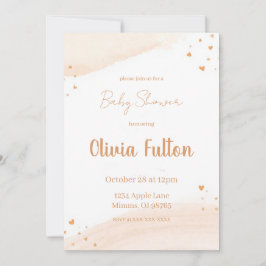 Convite Minimalist Heart Baby Shower Invitation – Blush