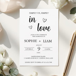 Convite Minimalist Heart Wedding Invitation