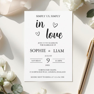 Convite Minimalist Heart Wedding Invitation