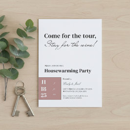 Convite Minimalist Housewarming Invitation • Wine Quote D 
