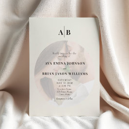 Convite Minimalist Ivory Photo Editorial Wedding