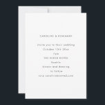 Convite Minimalist Modern Autumn Black White Wedding<br><div class="desc">A simple wedding invitation with sans serif typography in black and white.</div>