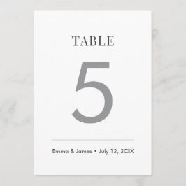 Convite Minimalist Modern Monogram Wedding Table Number