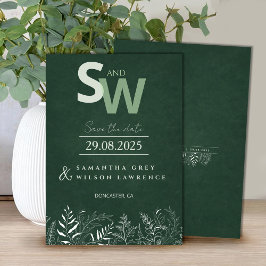 Convite Minimalist Nature-inspired Leafy Save the Date