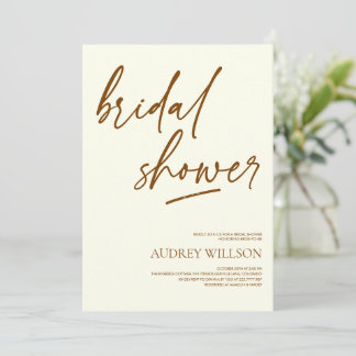 Convite Minimalist Neutral Bridal Shower Invitation