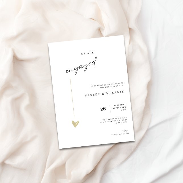 Convite Minimalist Party Modern Engagement Invitation (Engagement - Elegant Wedding Invitation)