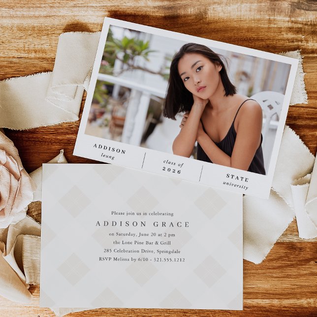 Convite Minimalist Photo Graduation Announcement & Invite (Criador carregado)