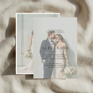 Convite Minimalist Photo Wedding Elegant Modern