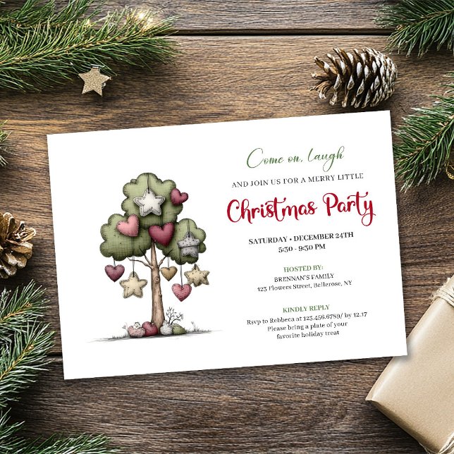 Convite Minimalist quirky tree Christmas party invitation (Minimalist quirky tree Christmas party invitation

)