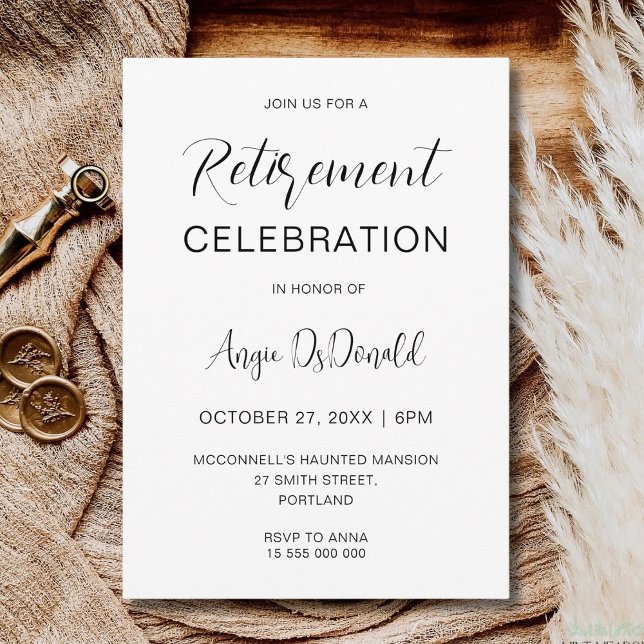 Convite Minimalist Retirement Party Corporate Retirement (Criador carregado)