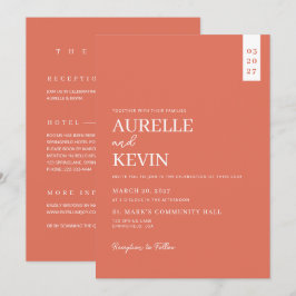 Convite Minimalist Simple Elegant QR Code Wedding