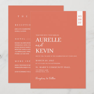 Convite Minimalist Simple Elegant QR Code Wedding
