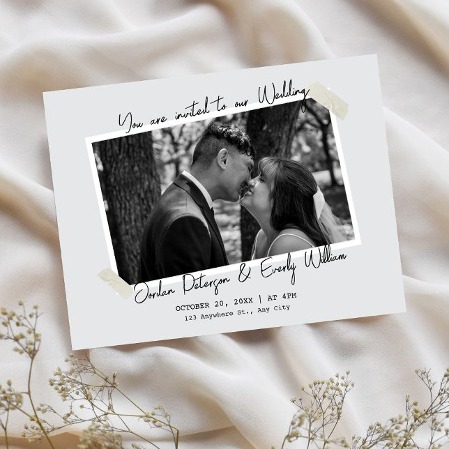 Convite Minimalist simple wedding  (Criador carregado)