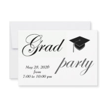 Minimalist Text College Graduation Party 
