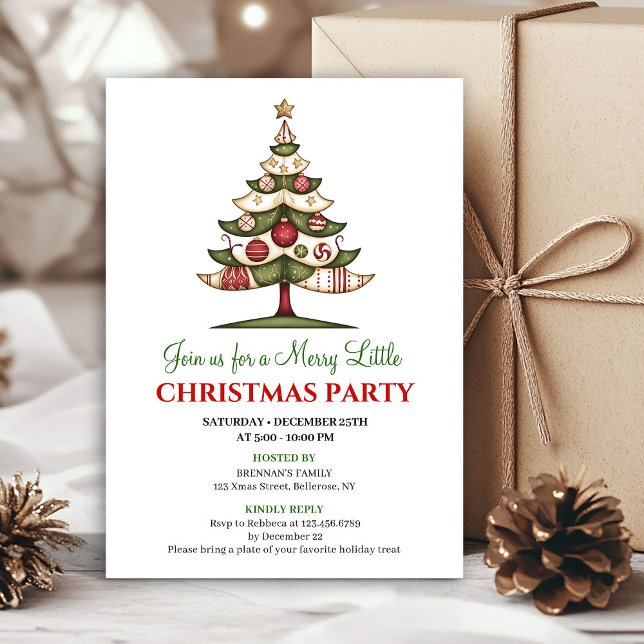 Convite Minimalist unique Christmas tree festive invites (Minimalist unique Christmas tree festive invitation)