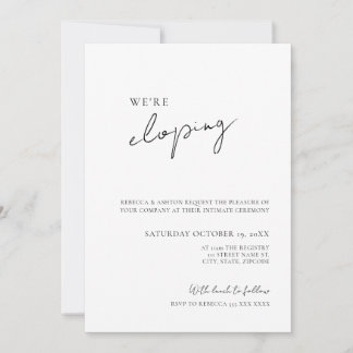 Convite Minimalist Wedding Elopement Invitation