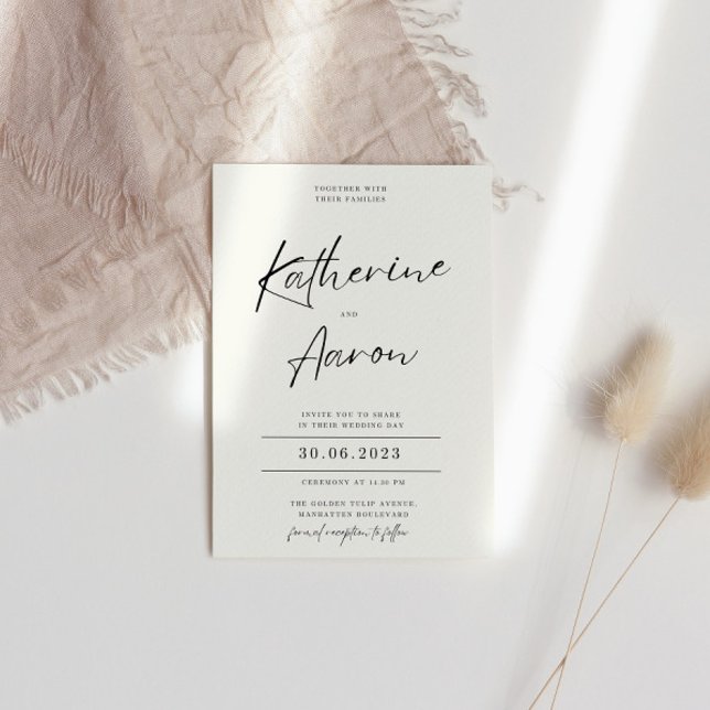 Convite Minimalist Wedding Invitation (Criador carregado)