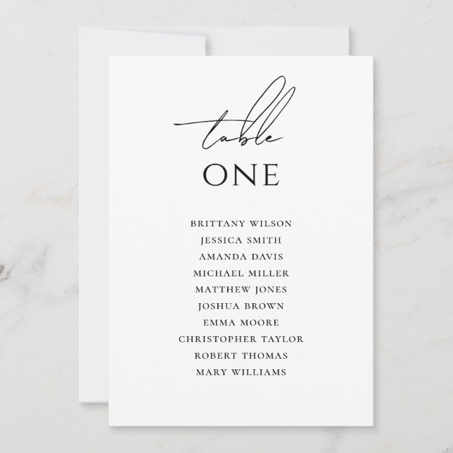 Convite Minimalist Wedding Seating Chart | Elegant Simple  (Frente)