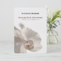Minimalist White Orchid Memorial Program